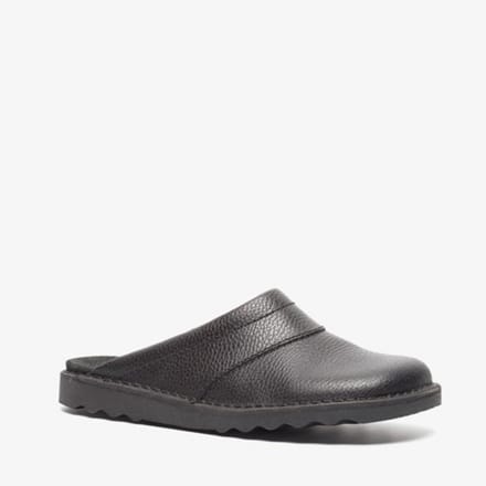 Natuform leren heren instap pantoffels - Zwart - Sloffen - Maat 41