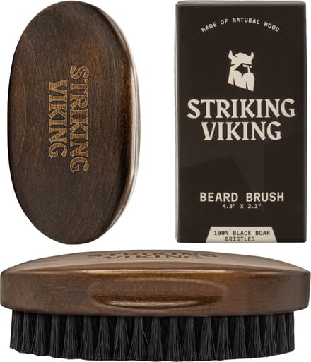 Striking Viking Baardborstel voor Mannen - Wildzwijnhaar - Beukenhout