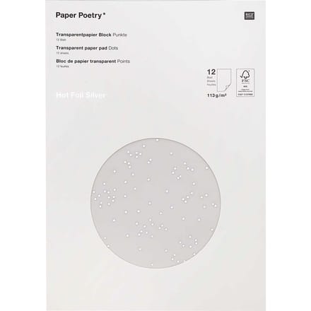 transparant papier "Stippen" - Zilver