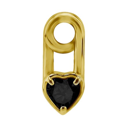 Crazy Needles Serie - Gouden Veiligheidsspeld Charms - Zwarte Zirkonia