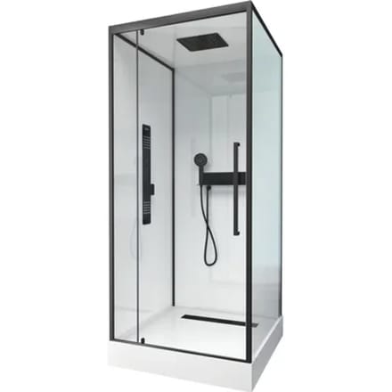 Aurlane Douchecabine Indus2 - Vierkant - 90x90x215cm - Zwart/wit