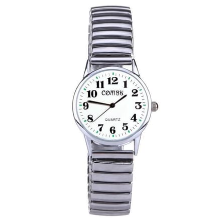 Fako - Horloge - Rekband - Comby - 28mm - Wit