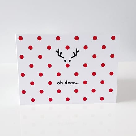 24 Kerstkaarten + enveloppen - Rudolph liggend ZS