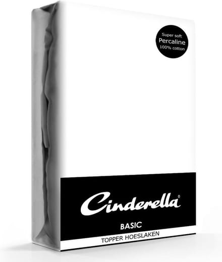 Cinderella Weekend Hoeslaken - Topper - Katoen - 90x200 cm - tot 15 cm  - Wit