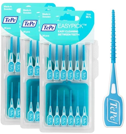 Tepe Easypick Blauw M/L - 3 x 36 Stuks - Voordeelverpakking