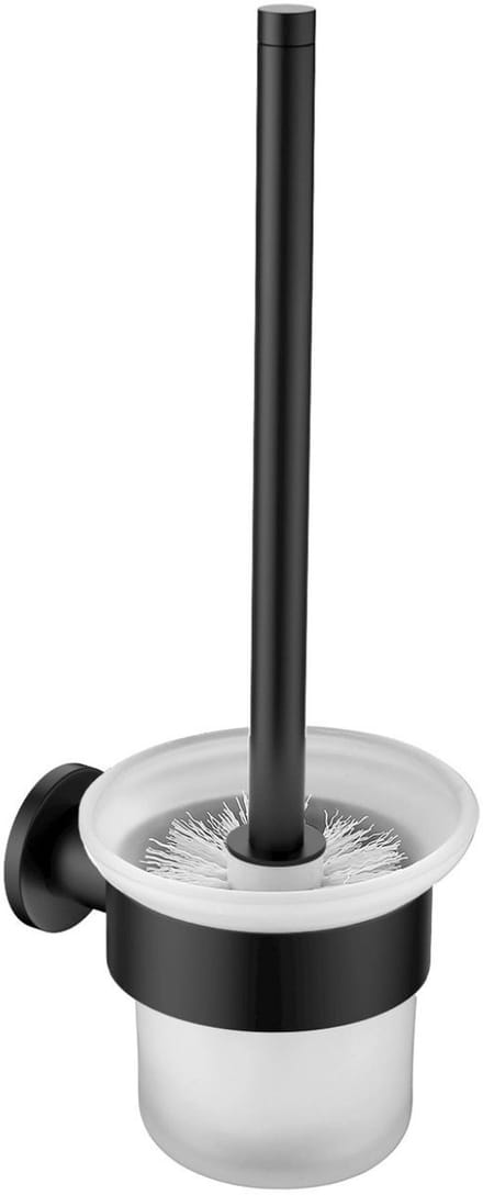 Aloni toiletborstel met houder – glazen pot – mat zwart