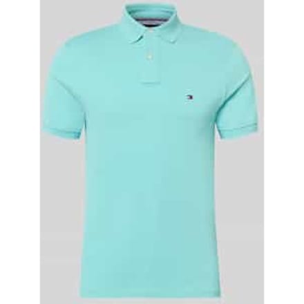 Poloshirt tommy hilfiger regular fit blauw 2 knoopjes