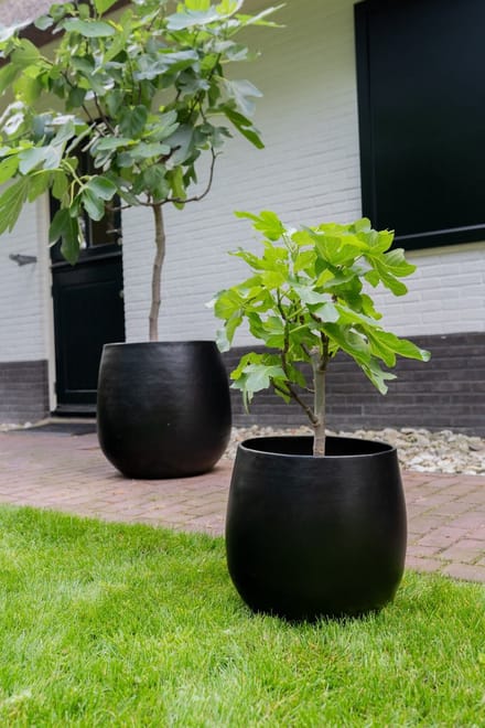 Pot Stijn mat zwart | Ø36 x H34 cm