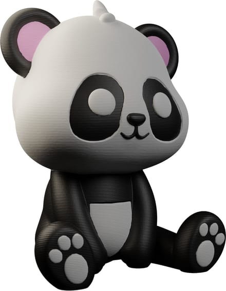 AnimalsAttitude – Middelgrote Panda Figurine – 3D-geprint PLA Beeldje – Stylish Mini Decor Piece