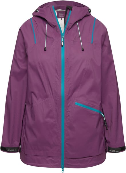 Ulla Popken - Dames - Functionele jas waterdicht 2-wegrits reflector - Aubergine - Maat 42+