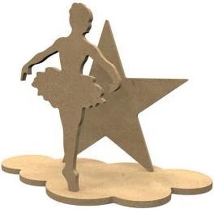 Gomille MDF figuren Ballerina knutselset 24x18 cm creatief speelgoed.