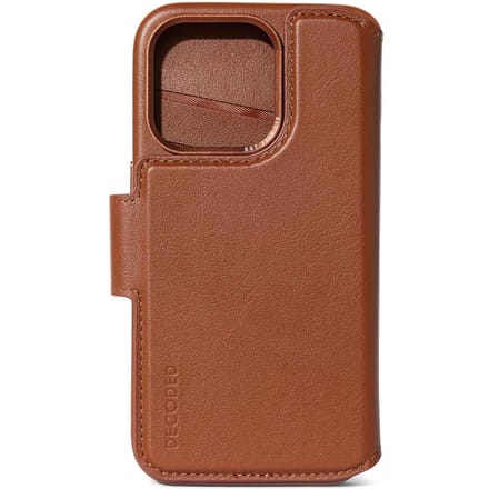 Decoded 2 in 1 Leather Bookcase voor de Apple iPhone 15 Pro Max - Tan