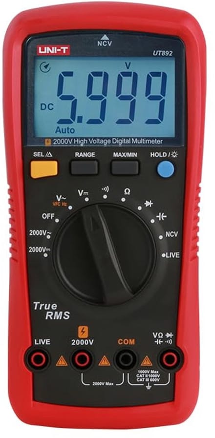 Hoogspanningsmultimeter AC/DC 2000 V met VFC-modus en NCV-functie