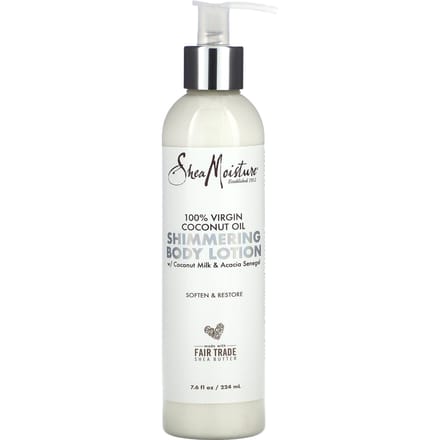 SheaMoisture, 100% Virgin Kokosolie, Glanzende Bodylotion, 7,6 fl oz (224 ml) white