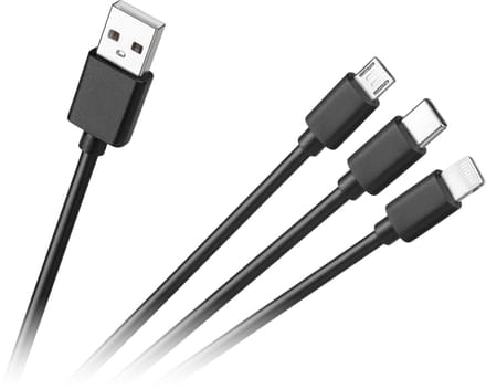 Cabletech Serie - USB Kabel 3-naar-1 - 1,2m - MicroUSB/USB-C/Lightning