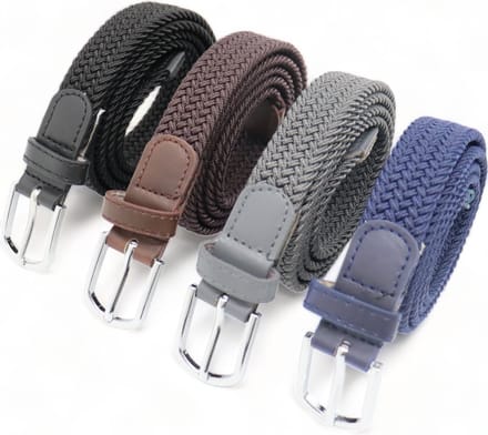Elastische riem - 4 pak - dames riem - riem elastiek - smalle elastische riemen - gevlochten riem