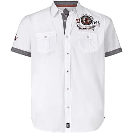 Jan Vanderstorm herren Overhemd Met Korte Mouwen - 55/56 - wit - Plus Size