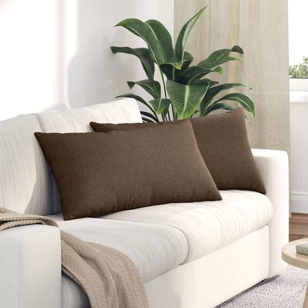 vidaXL - Zitkussens - 2 - st - Stof - Bruin - 80 - x - 40 - cm