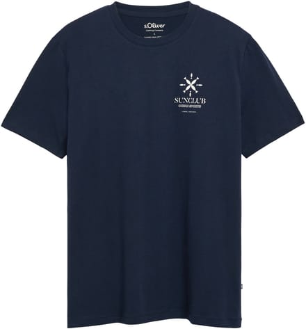 Zachte katoenen T-shirt met frontprint en geribbelde rand s.Oliver