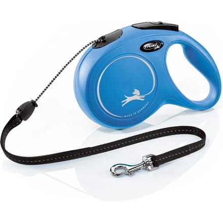 Flexi New Classic Koord - Hondenriem - Blauw - M - 8 m - (<20 kg)