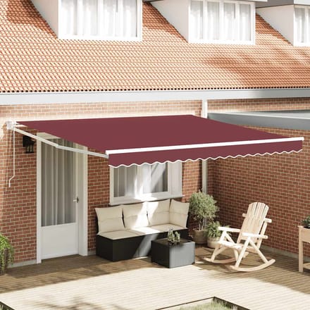 vidaXL - Uitschuifbare - luifel - Geel - met - Witte - Frame - 4 - × - 3 - m