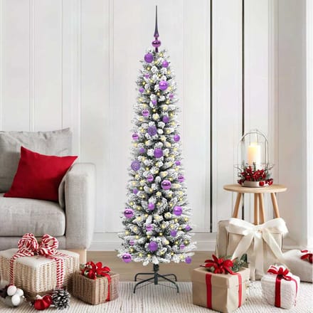 vidaXL - Kunstkerstboom - Wit - 150 - cm - PVC - en - Metaal - en - Plastic