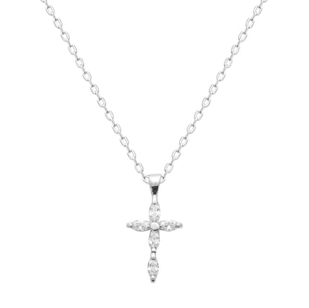 Montebello Ketting Larbi - 925 Zilver Gerhodineerd - Kruis - 23x12mm - 45cm