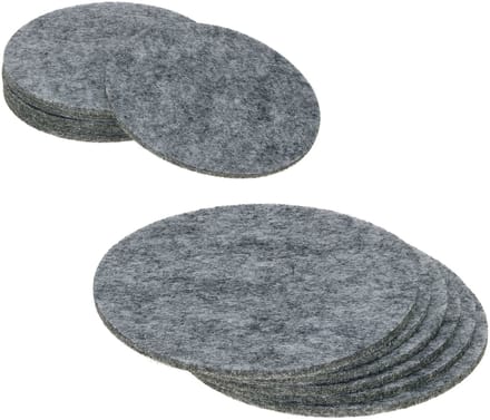 Set van 12 onderzetters vilt rond 10cm - 22280774