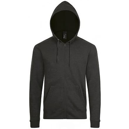SOLS Herenstenen Ritssluiting in de vorm van een gewone Hoodie (Houtskool mergel)