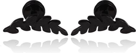 Mendes Leaf Stud oorbellen Black