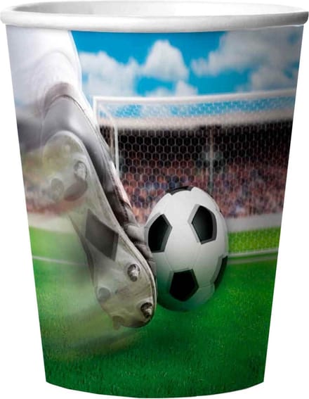 Voetbal Bekers 3D 250ml, 12 stuks, Verjaardag, Voetbalfeest.