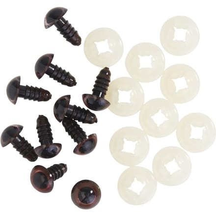 Beren ogen bruin, Ø 9 mm, 10 stuks