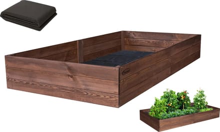 GEIMPREGNEERDE Kweekbak planten – Moestuinbak 120x80x27cm INCL. WORTELDOEK - Kweekbakken moestuin – grenenhout