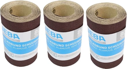 3 stuks Veba Schuurpapier Rol Korrel 80 - Voordeelverpakking