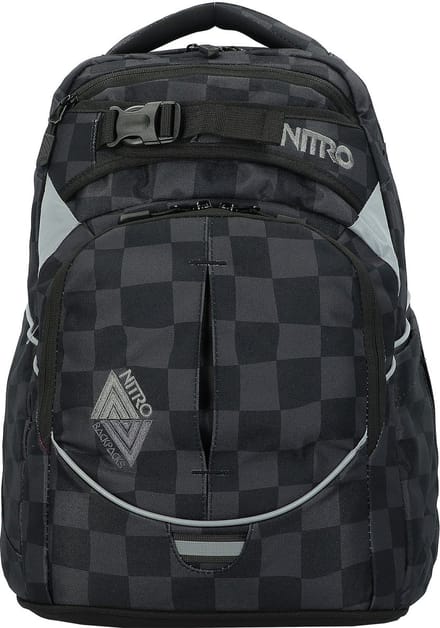 NITRO Schoolrugzak Rugzak Daypacker Collection Superhero Backpack 30L Checker Zwart Veelkleurig