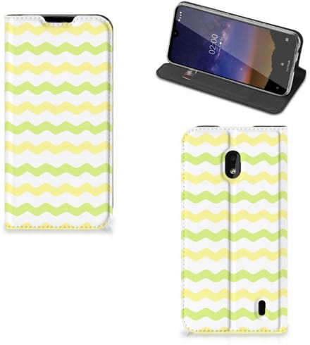 Nokia 2.2 Hoesje met Magneet Waves Yellow