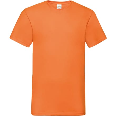 Fruit Of The Loom Heren Valuegewicht V-hals, T-shirt met korte mouwen. (Oranje)