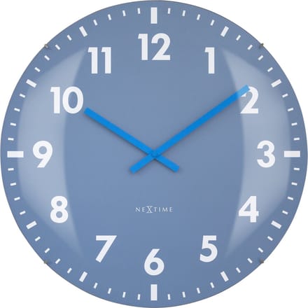 NeXtime Duomo 50 – Grote Wandklok – 50 cm – Koepelvormig Glas – Blauw – Stil