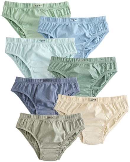 Next - Jongens - Set van 7 slips van 100% katoen - Groen