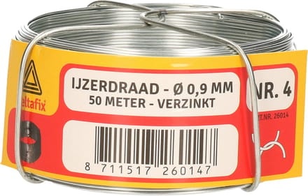 Deltafix IJzerdraad - 1x rol - 0,9 mm x 50 m - verzinkt staal - binddraad