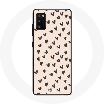 Samsung Galaxy A41 hoesje De abstracte zwarte achtergrond van de hartentextuur