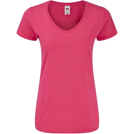 Dames-T-shirt met V-hals Fruit of the Loom Iconic 150