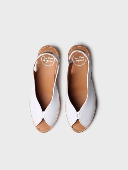 Espadrille met peeptoe-sleehak | LAILA-P