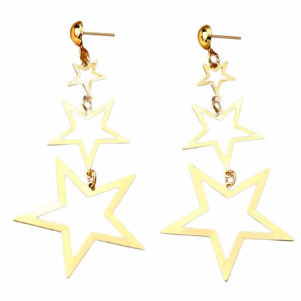 Fako Bijoux® - Oorbellen - Aluminium - Sterren - Goudkleurig