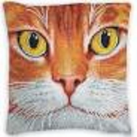 CA-CKT1: Crystal Art 30 x 30 cm Cushion Kit - Grey Cat Face - diamond painting - kussen