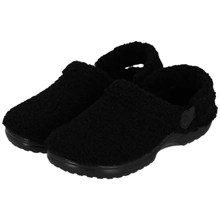 Klomp pantoffels dames - Teddy - Zwart - Zwart / 41/42