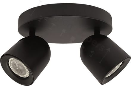 Solare Opbouwspot 2-lichts rond zwart - Modern - Freelight