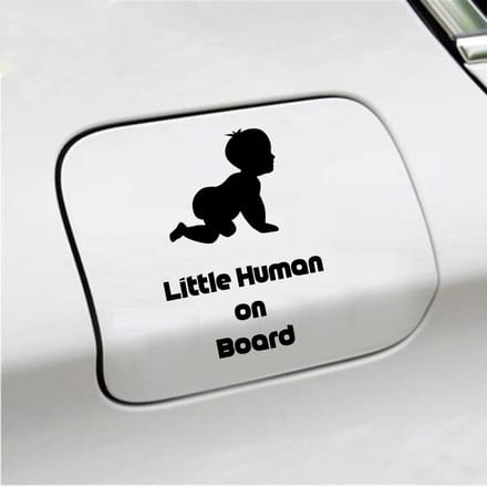 Bumpersticker - Little Human On Board - 10 X 15 - Zwart