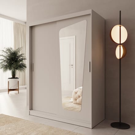 Meubella - Moyo - Kledingkast - 2 schuifdeuren - Beige - 150x62x200 cm