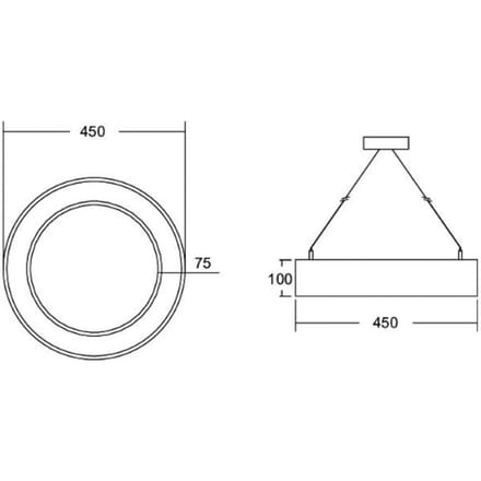BRUMBERG Biro Cirkel Ring10 Ø 45 cm omhoog/omlaag CA zilver 3000 K